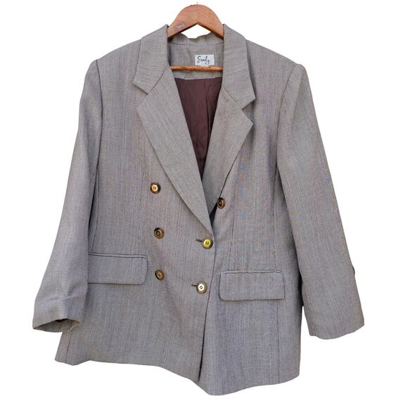 Emily Double Breasted Blazer Brown Size 16W - Picture 1 of 5